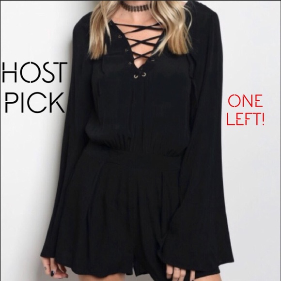Pants - *one left!* Black Long Sleeve Romper